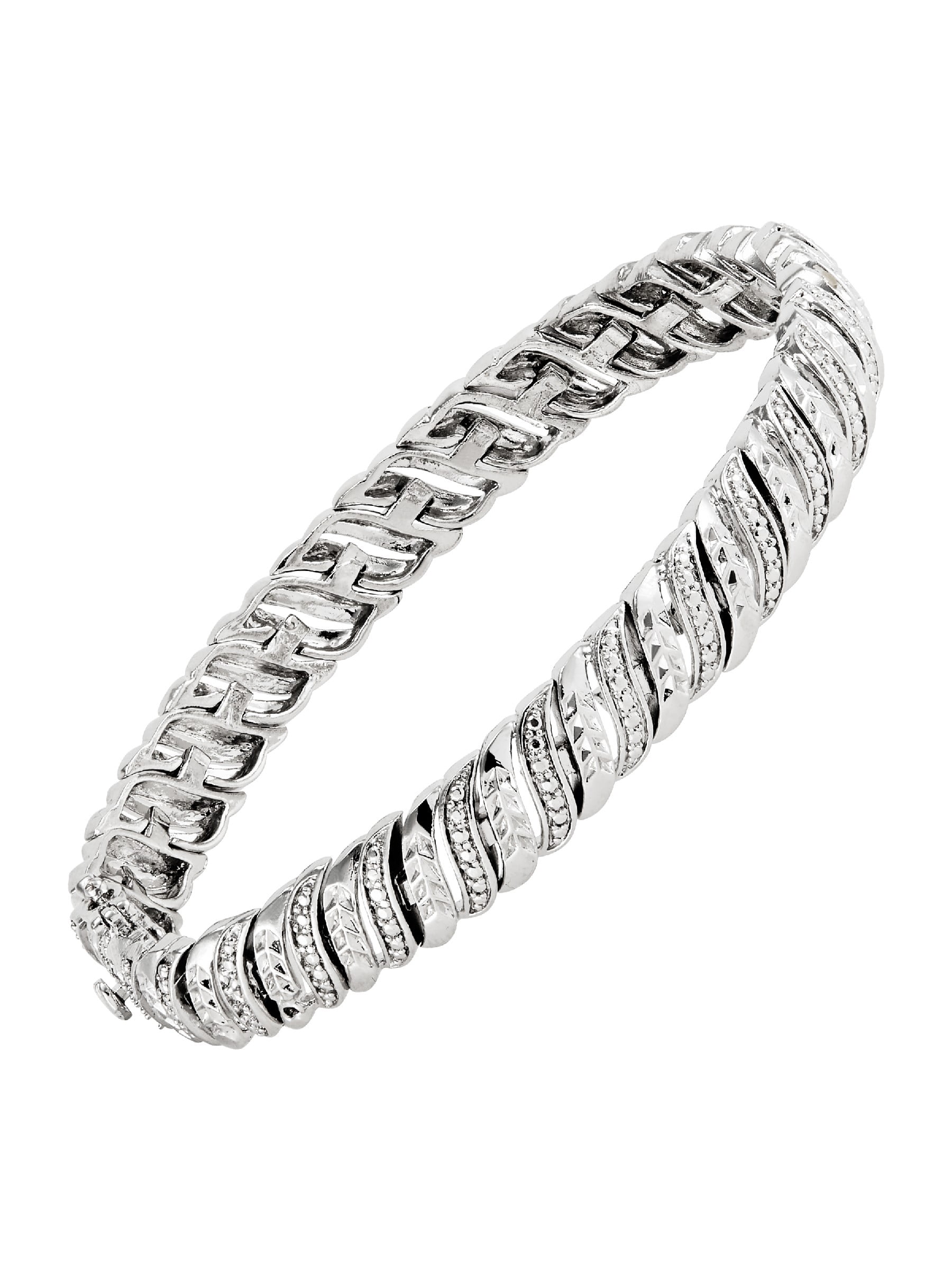 Finecraft Jewellery Women S 1 4 Ct Diamond Tennis Bracelet In Sterling Silver Plated Brass 7 Walmart Com Walmart Com