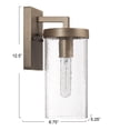 thumbnail image 3 of Robert Stevenson Lighting Aria - Modern Minimalist Cylindrical Textured Water Glass and Metal Wall Mounted Outdoor Light, Tuscan Gold, 3 of 5
