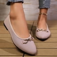 thumbnail image 5 of Gpaecead Women's Metal Bow Knit Flats Pointed Toe Breathable Slip On Ballet Shoes With Cushioned Insole For Office And Casual Pink, 5 of 7
