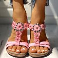 thumbnail image 2 of asddcavvf Summer Womens Studded Flower Embellished Flat Sandals Shoes Crystal Sandals, 2 of 9