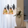 thumbnail image 3 of Dale Tiffany Metal & Art Glass Wall Sconce in Antique Bronze/Amber Orange, 3 of 3