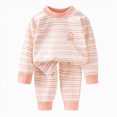 thumbnail image 3 of NOLDARES Toddler Girl Boys Pajamas Set Kids PJs Fall Winter Sleepwear 2 Piece Long Sleeve Top and Pants Jammies(H089-Orange), 3 of 8