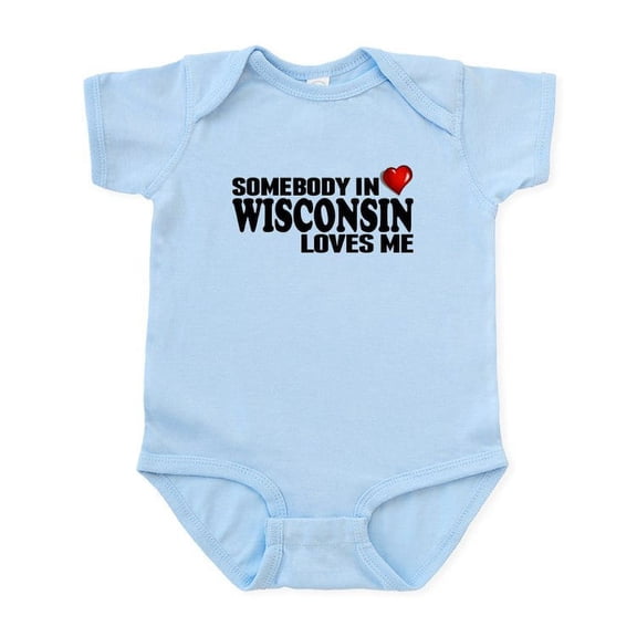 CafePress - Somebody In Wisconsin Loves Me Body Suit - Baby Light Bodysuit, Size Newborn - 24 Months