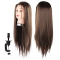 thumbnail image 3 of Cabeza de maniquí profesional para entrenamiento de peluquería, para peinado y trenzado, 65 cm, 3 of 14