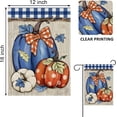 thumbnail image 2 of Fall Blue White Pumpkin Decorative Garden Flag, Autumn Plaid Check Farmhouse Yard Outside Decorations, Thanksgiving Rustic Burlap Outdoor Small Home Decor Double Sided 12.5 x 18, 2 of 6