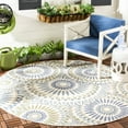 thumbnail image 2 of SAFAVIEH Veranda Petra Geometric Indoor/Outdoor Area Rug, Cream/Green, 3' x 3' Round, 2 of 6