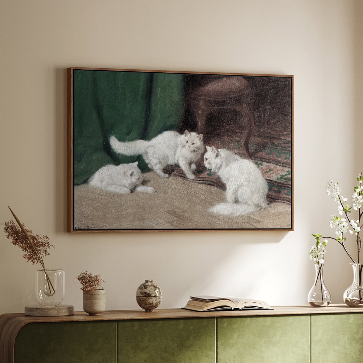 Vintage Animal Print-VI By Wexford Home Framed in Walnut Wood Gallery Wrapped Canvas 27 in. x 41 in.