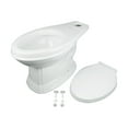 thumbnail image 5 of Toilet Part Elongated Toilet Bowl, Porcelain w/Plastic Slow Close No slam Seat Renovator's Supply, White, 5 of 10