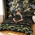 thumbnail image 3 of Manfei Minimalst Patriotic Camo Twin Bedding, Vintage US Flag Bedding Comforter Set, Desert Tan, Black Reversible, 7pcs, 3 of 6