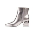 thumbnail image 3 of Ninety Union Brooke Metallic Trim Block Heel Bootie, Silver, 7, 3 of 5