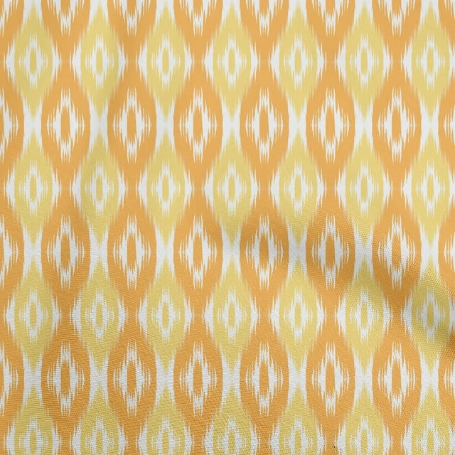 oneOone Tissu en Rayonne Jaune Ikat Matériel de Robe Tissu Imprimé Tissu au Mètre 56 Pouces de Large