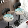 thumbnail image 3 of Renewold Starfish Coastal Beach Stool Covers Round 2 Pack Stretch Bar Stool Saddle Padded Seat Covers Washable Stool Cushion Slipcovers for 14-16 Inch Chair, 3 of 6