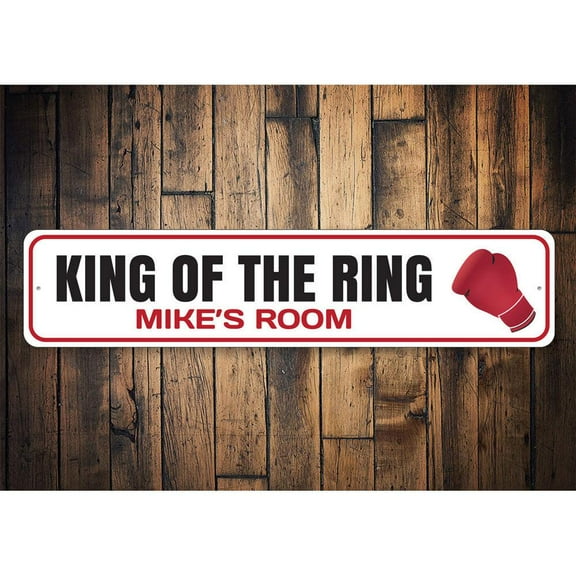 Boxing Novelty Decor, Metal Wall Sign - 4x18 Inches