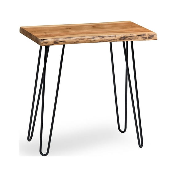Alaterre Furniture Hairpin Natural Live Edge 20" End Table, Natural