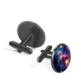 thumbnail image 2 of PhooArto Men's Classic Stainless Steel, Color Space Universe Galaxy Planets Cufflinks Business Wedding Shirts, Black, 2 of 6