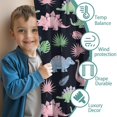 thumbnail image 3 of Blackout Kids Curtains,Black Cartoon Dinosaurs Leaves Pattern Childrens Insulated Curtains Set Of 2,Bedroom Essentials,Toddler Room Decor 42"x63", 3 of 5