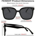 thumbnail image 5 of FEISEDY Oversized Polarized Sunglasses - UV400 Protection, Square Fashion Sun Glasses for Outdoor & Daily B2600, 5 of 9