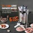 thumbnail image 5 of KFFKFF Hand-Operated Sausage Filler, 2 L / 5 LBS Upright Sausage Maker with G-type Clamp, Culinary-Grade 304 Stainless Steel Cylinder with 2 Filling Nozzles, 5 of 9