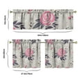 thumbnail image 6 of Pioneer Kitchen Curtains and Valance Set 24 Inch Tier Pink Flower Crown Peony Curtains Small Drapes for Cafe Living Room Bathroom Farmhouse 3 Pieces Set Rod Pocket, 6 of 6