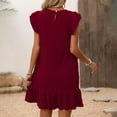 thumbnail image 6 of Jalioing Ruffle Mini Dress for Women Cap Sleeve Sundress Summer Casual Dressy Short Aline Dresses, 6 of 8