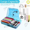 thumbnail image 4 of Bxaolu Pencil Box, Large Capacity Clear Pencil Case, 2 Pack Hard Pencil Case, Clear Crayon Box with Snap-tight Lid, Stackable Design, Plastic Storage Box for Home Office Supplies, Blue, 4 of 6
