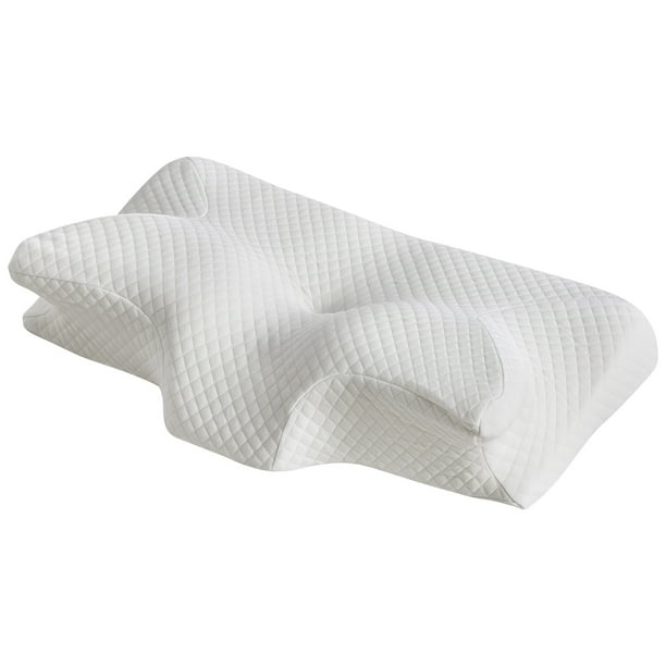 EDX Almohadas de Descanso en Cama Almohadas de Memory Foam para Aliviar el Dolor de Cuello, Camas Cervicales, Blanco