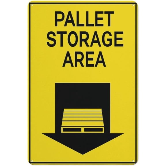Metal Sign Pallet Storage Area Symbol Funny Vintage Tin Signs 8 X 12 Inch Wall Art Decor Iron Poster For Home Farmhouse Bar Cafe Yard Indoor Outdoor Gift