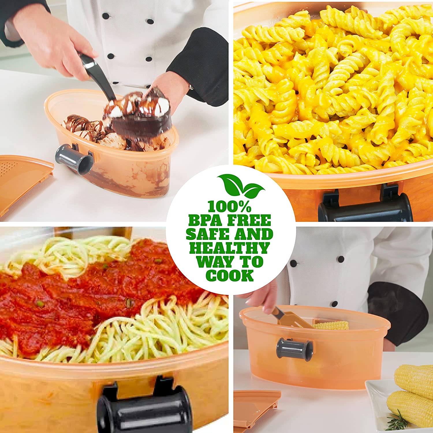 Microwave Pasta Cooker with Strainer Microwave Rice Cooker Noodle Cooker Egg Cooker As Seen on TV