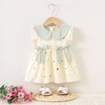 thumbnail image 2 of Zwiiyzr 2025 6M-3Y Infant Toddler Baby Dress Trendy Cute Sleeveless Sweet Flower Print Doll Collar Dress Baby Girl Outfits Beige, 2 of 9