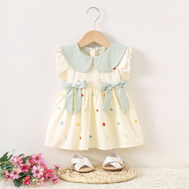 LOVZFMLL Robe à Volants Sans Manches à Imprimé Fleuri Mignonne pour Filles Tout-Petits