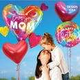 thumbnail image 2 of Happy Mother's Day Jumbo Heart Shaped Holographic 28 Inch Foil Mylar Balloon [25255], 2 of 2