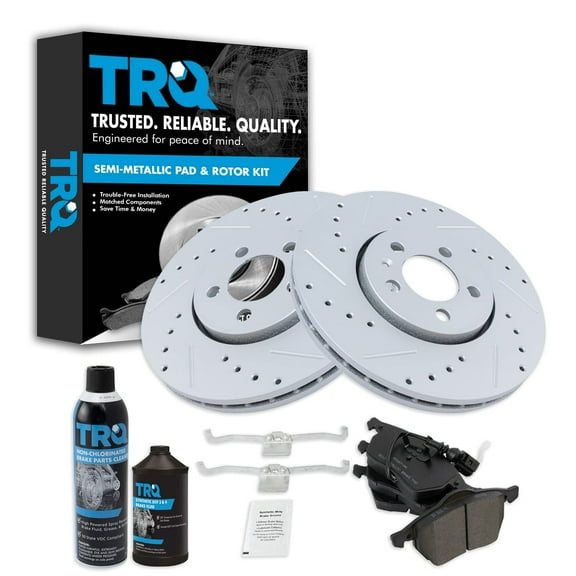 TRQ Front Metallic Brake Pad & Performance Rotor Kit for VW Beetle Jetta Golf BKA21467
