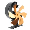 thumbnail image 5 of Ventilador de estufa de 6 aspas, ventilador para hogar alimentado por calor, circulación rápida del viento, ventilador termoeléctrico con patrón de media luna para quemador de leña, dorado, 5 of 5