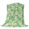 thumbnail image 6 of Green Daisy Floral Blanket Soft Cozy Warm Throw Blanket for Couch, Plush Fuzzy Flannel Fleece Blankets for Sofa, Spring Watercolor Flower Leaf Plant Bed Blankets Lightweight Gifts for Women, 30"x40", 6 of 9