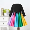 thumbnail image 4 of URMAGIC Kids Toddler Baby Girls Rainbow Dress Long Sleeve Sundress 12-18 Months, 4 of 11