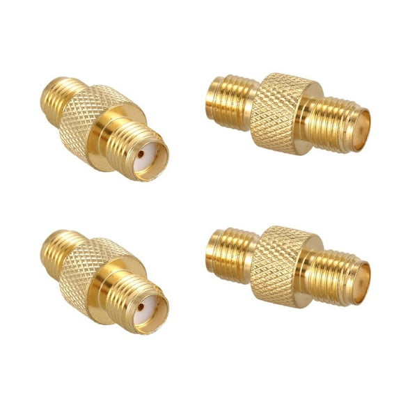 4X SMA Female to Female Adapter RF Coax Connector Straight,Gold