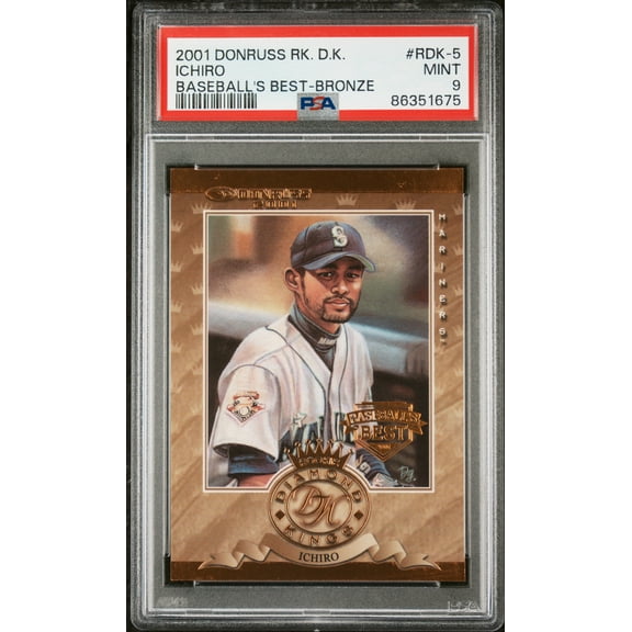 2001 Donruss Rookie Diamond Kings Baseball's Best-Bronze Ichiro #RDK-5 /999 PSA 9