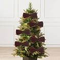 thumbnail image 4 of ZZkhGO Velvet Christmas Bow, Wine Colored Tree Decor, Fabric Ribbon Ornament for Holiday Party Decorations, 4 of 6