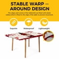 thumbnail image 4 of Red Gnomes Valentines Table Cloths for 5 Foot Rectangle Tables, Love Heart Tree Roses Plaid Rustic Patio Waterproof Elastic Fitted Tablecloths, Washable Rectangular Table Cover for Camping, 4 of 8