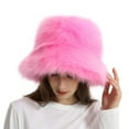thumbnail image 6 of Ajshakl New Years Eve&nbsp;Hats, Fuzzy Bucket Hat Fashion Warm Winter Fluffy Furry Plush Faux Hats Fishing For Women 2024, Red, 6 of 7