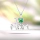 thumbnail image 2 of JeenMata Collar con Colgante de Piedra Verde Oscuro en Forma de Corazón Amo a Mamá con Oro Blanco de 18 K sobre Plata - Piedra de Nacimiento de Mayo - Regalo de Joyería para el Día de la Madre, 2 of 2