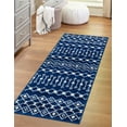 thumbnail image 2 of Rugs.com Moroccan Trellis Collection Rug – 7 Ft Runner Navy Blue Medium Rug Perfect For Hallways, Entryways, 2 of 7