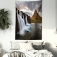 thumbnail image 3 of Iceland Tapestry, Waterfall with a Volcano Icelandic Landscape Cloudy, Wall Hanging for Bedroom Living Room Dorm Decor, 60W X 80L Inches, Taupe Fawn, by Ambesonne, 3 of 5