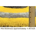 thumbnail image 3 of HR HANDCRAFT RUGS, Yellow shag Rug 8x10 for Living Room Decor 2021 Rug Trends Bright Modern Swirls Pattern, 3-D Hand Curved Shaggy Yellow/Gray/Black, 3 of 7