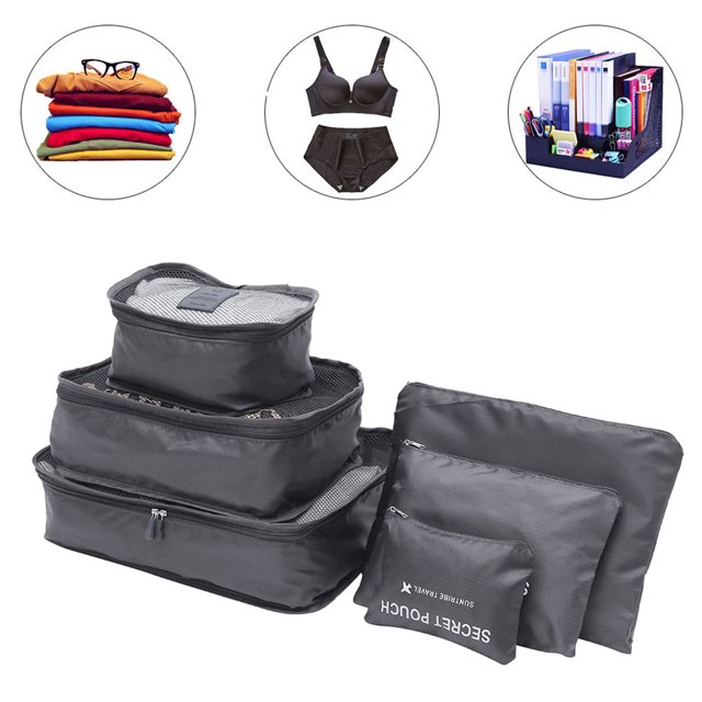 Muyoka Cubo de embalaje 6 piezas Equipaje Organizador de equipaje Bolsas de maleta de compresión de viaje Muyoka Hogar