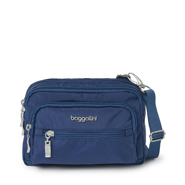 Baggallini womens Triple Zip Travel Crossbody Handbags, Pacific, One Size US