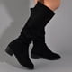 thumbnail image 5 of Amzcrzy Zapatos de mujer,Zapatos de mujer,Zapatillas de mujer, Botas largas de color aterciopelado para mujer, botas de tacón medio, botas hasta la rodilla con punta puntiaguda, para otoño e invierno, 5 of 7