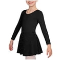 thumbnail image 2 of Conjuntos de blusas y camisas de cuello redondo y manga larga Ropa de baile para niñas Vestido de práctica de red con lentejuelas de manga larga con espalda en forma de corazón Conjunto de dos piezas, 2 of 8