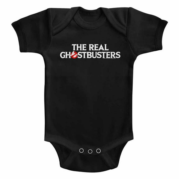 Real Ghostbusters Logo Black Infant Baby Romper