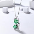 thumbnail image 4 of Juwaliy Collar de Piedra Natal de Mayo con Dije de Gato, Joyería de Plata de Ley 925 con Esmeralda Verde, Regalo de Cumpleaños de Navidad para Mujer, Hija, Esposa, Madre, 4 of 7